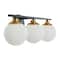 Hello Honey® Robert Stevenson Lighting Lorne Metal & Frosted Glass 3-Light Vanity